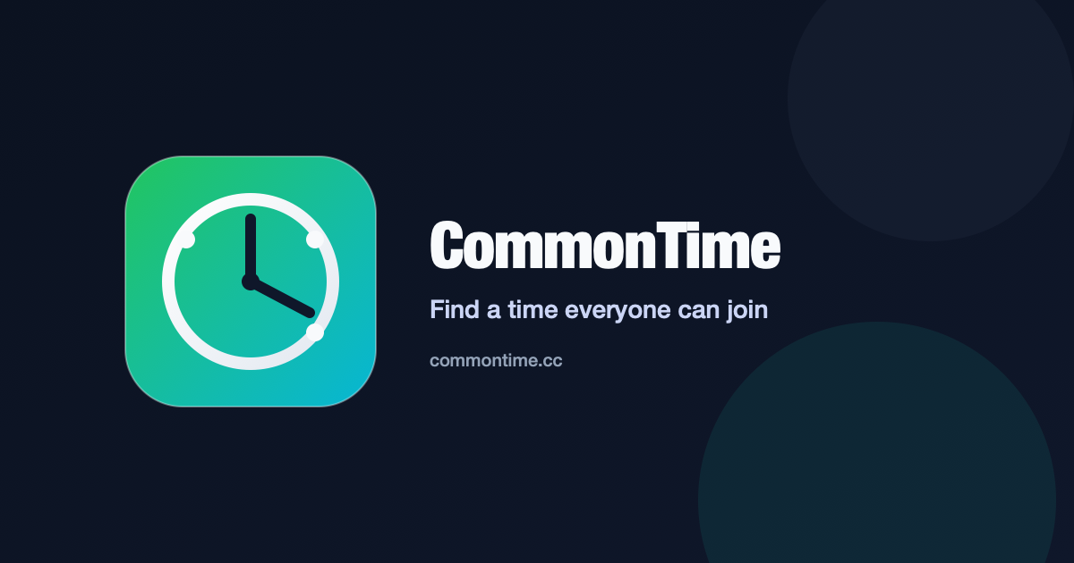 CommonTime — Find a meeting time that works for everyone